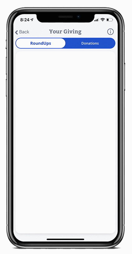 RoundUps screen in app