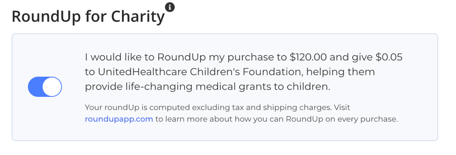 RoundUp at Checkout example